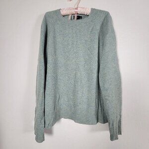 J.Crew Womens Lambswool Sweater Mint Green Medium Cozy Knit Pullover Crew Neck